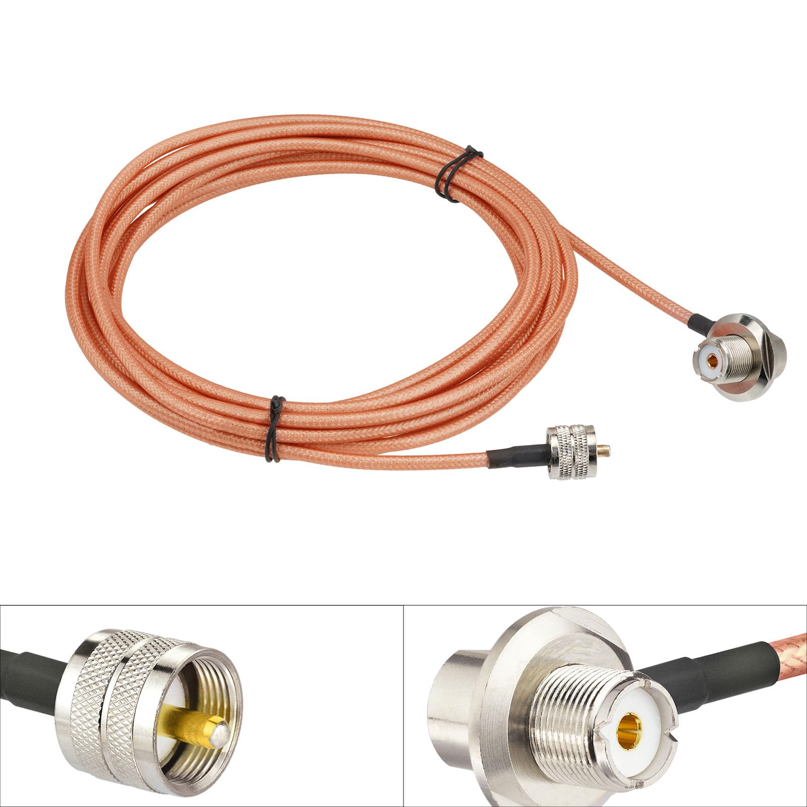 Bingfu Cavo Prolunga PL259 a SO239 UHF Maschio a Femmina RG400 50 Ohm 5 m | Cavo Coassiale a Bassa Perdita 50 Ohm, per Antenna Radio CB / VHF UHF / Amatori, Misuratore SWR, Analizzatore d'Antenna