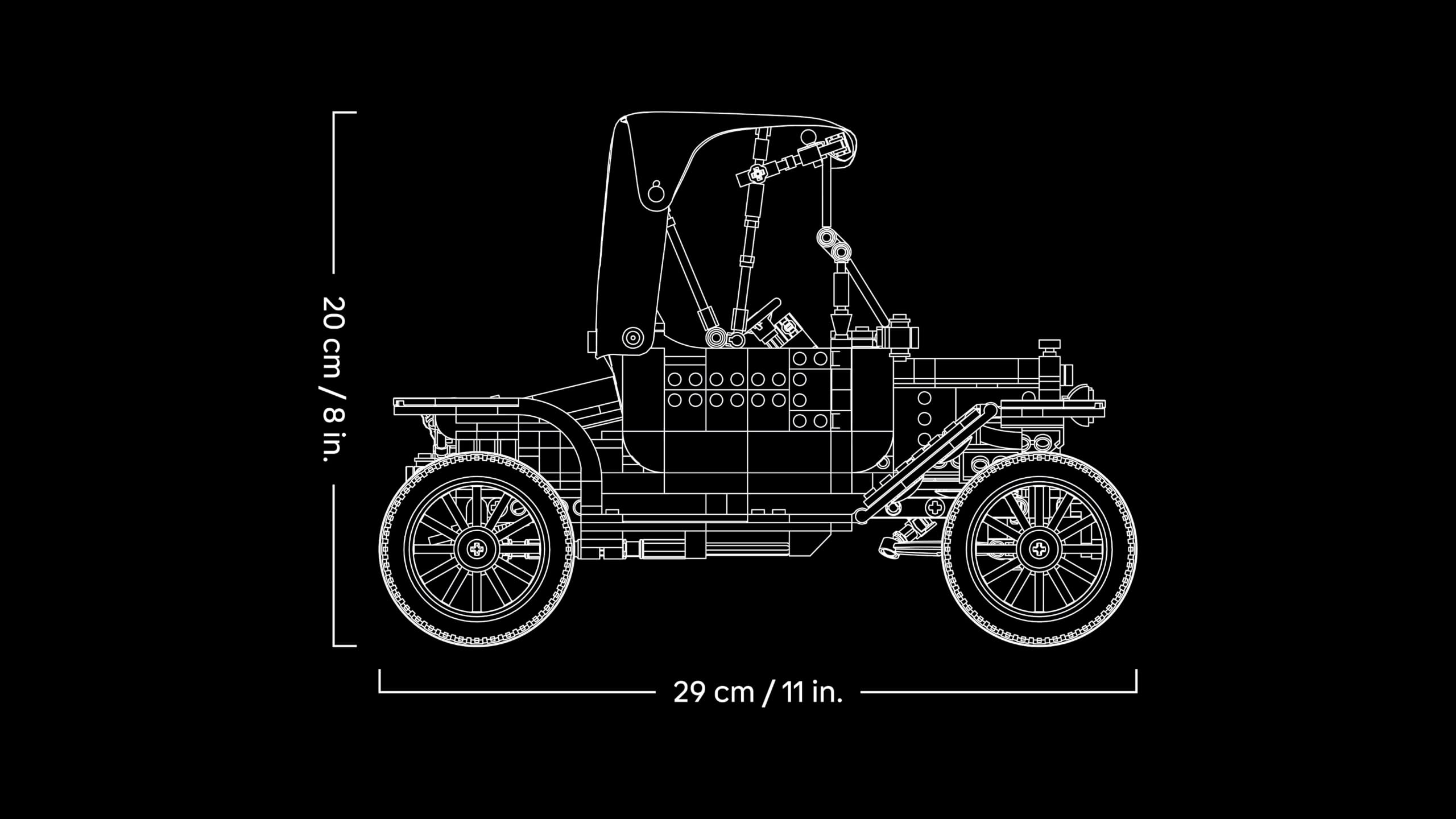 LEGO Icons Ford Model T - Maquette de Voiture Rétro pour Adulte - Décoration Collector avec Toit en Tissu, Hautes Jantes & Pare-Brise Rabattable - Cadeau DIY pour Fans de Véhicules Classiques 11376