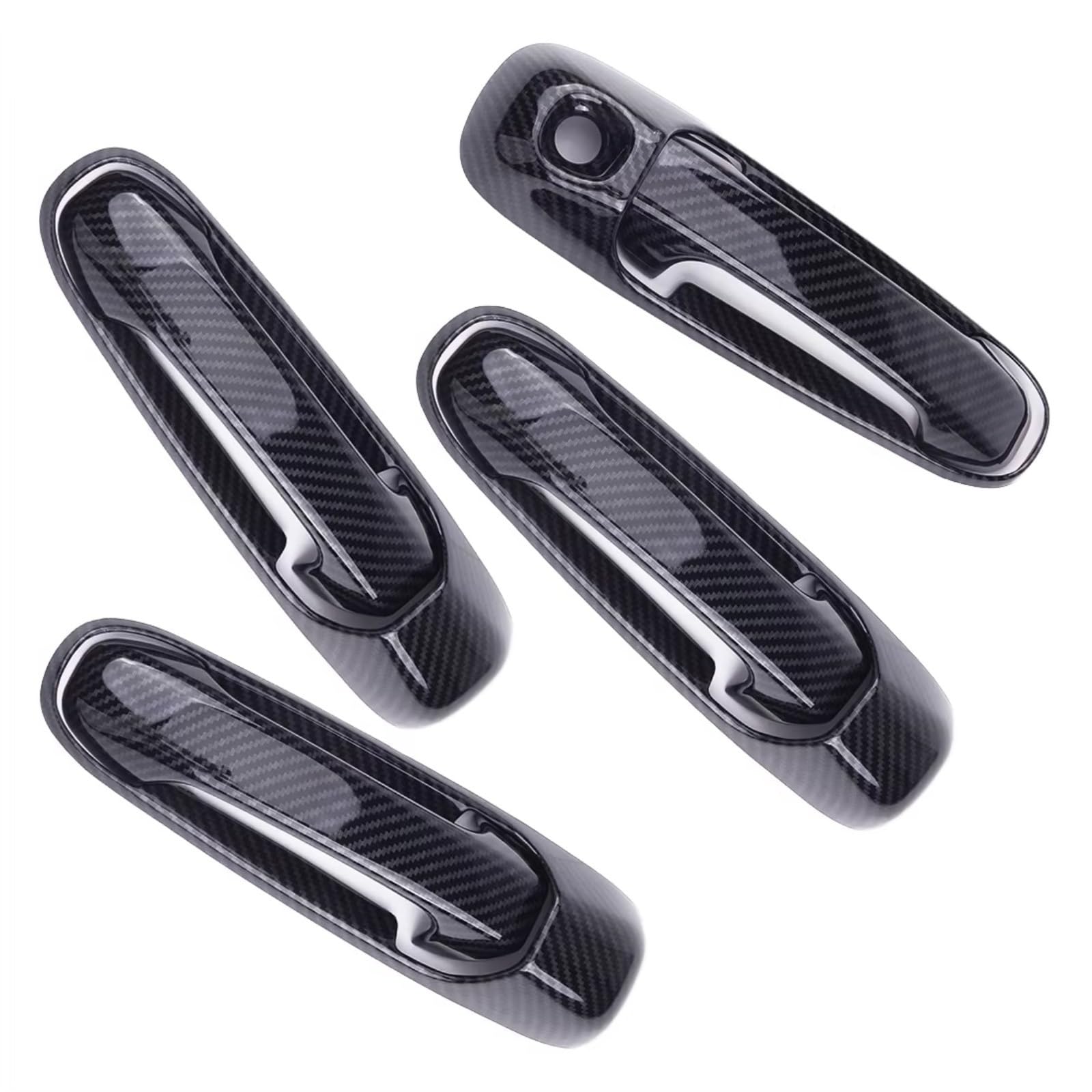 JJRFVBGT Door Handle Trim Compatible with Jeep for Grand for Cherokee WJ 1999-2004 for Liberty 2002-2007 Carbon Car Exterior Door Handle Cover
