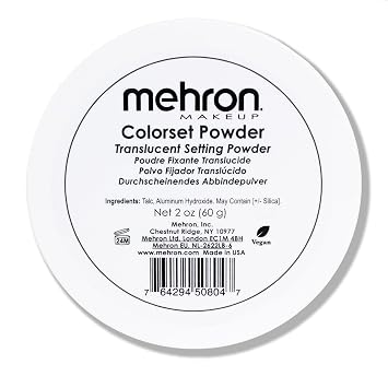 Mehron Makeup Colorset Powder | Translucent Setting Powder | Special Effects, Halloween, Film 2 oz 60 g