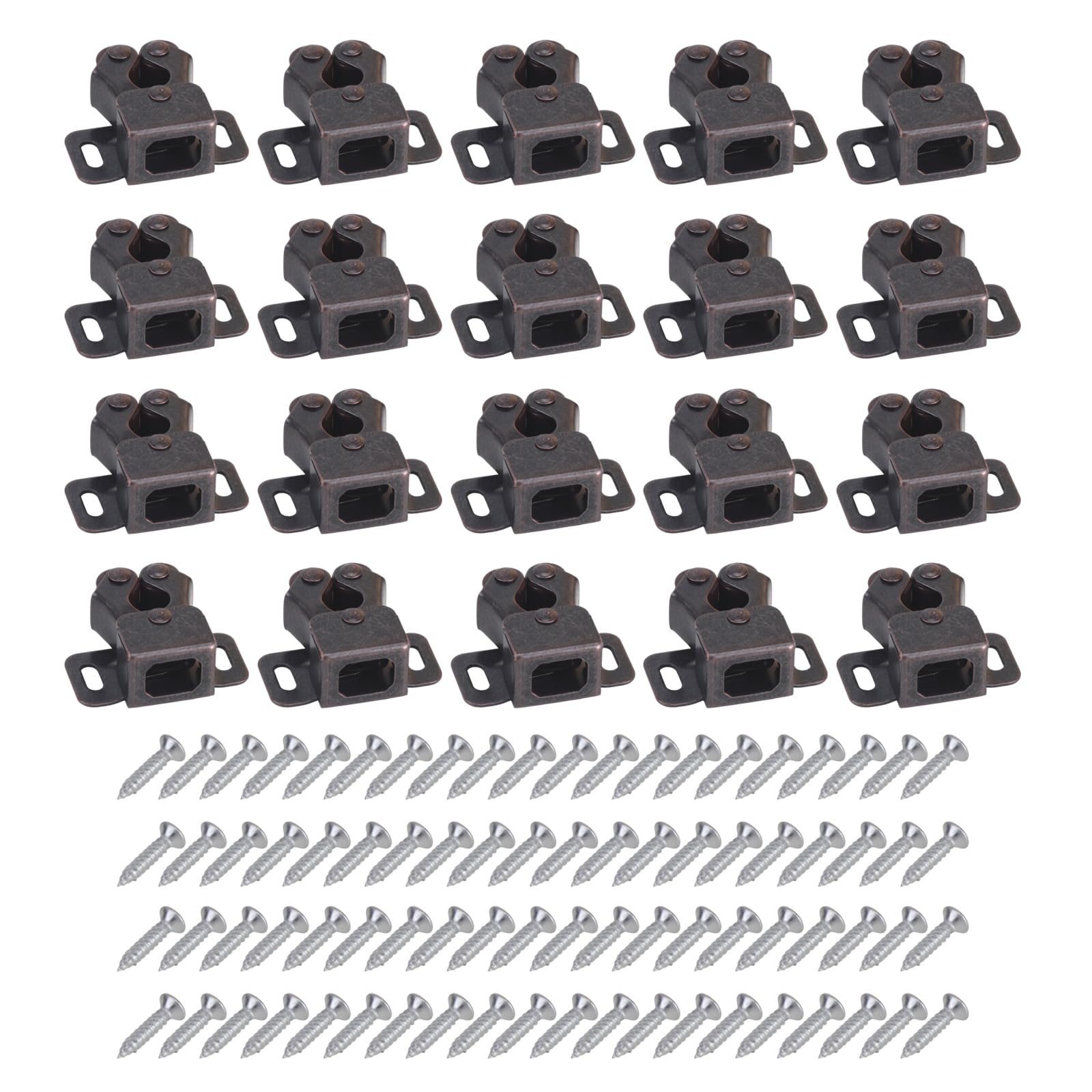 Door Buckle Cupboard Door Double Roller Catches Cabinet Wardrobe Doors Latch Easy to Installation for Wardrobe Cupboard Furniture Hardware