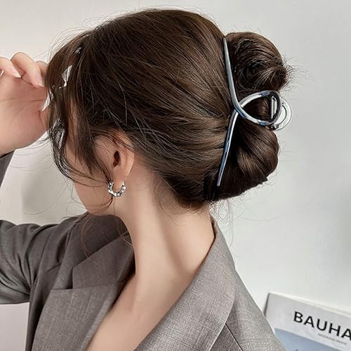 Miniatura 8 de Paquete de 6 pinzas grandes para cabello grueso, pinzas de metal extra grandes de 5.3 pulgadas para mujer, pinzas grandes para cabello grueso y