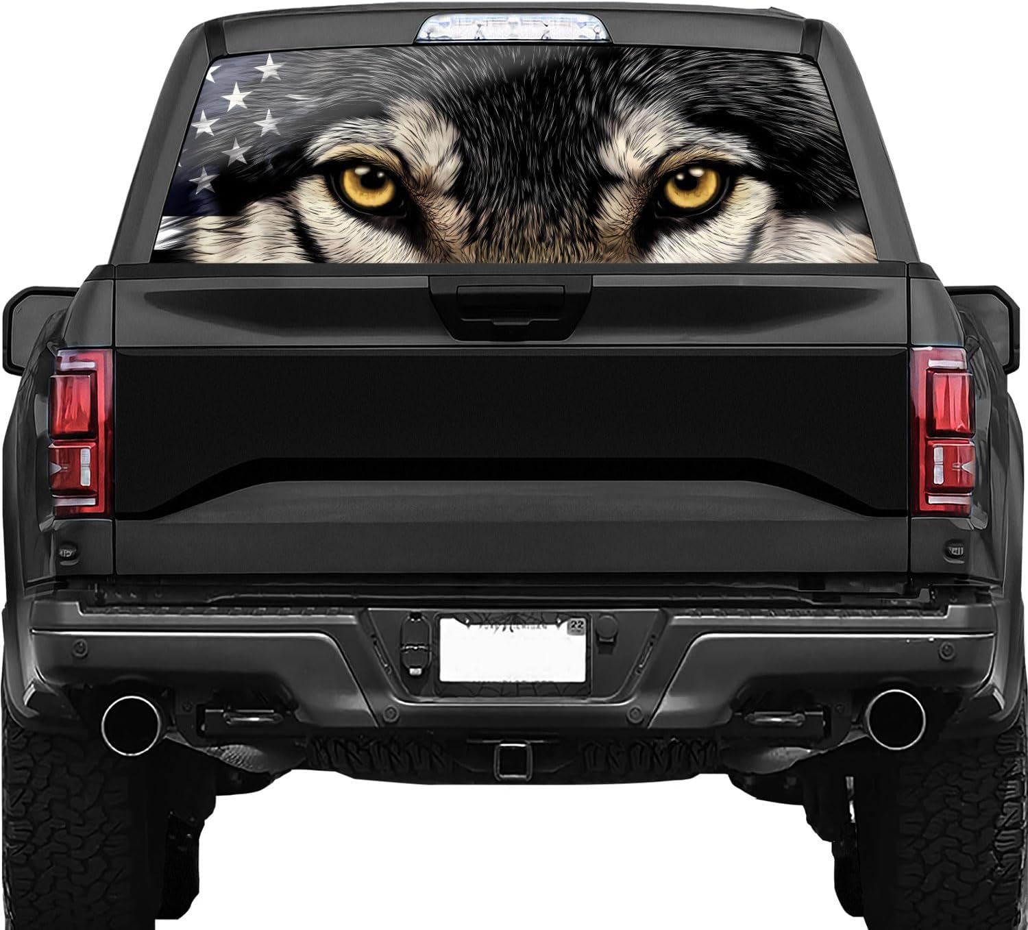Skull Flag Truck Rear Window Decal – Perforated Vinyl See-Through Sticker, Universal Fit for Pickup Trucks, Patriotic Gift for Dad, Boyfriend & Truck Owners, Easy DIY Install, 65x17IN