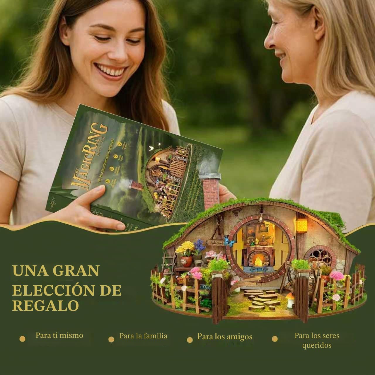 Kit de casa en miniatura para ensamblar – Puzzles 3D de madera, diseño de caja sorpresa, actividad antiestrés para adolescentes y adultos, kit de casa de muñecas regalo y decoración