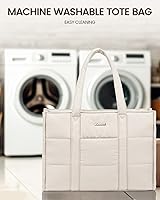 Vista 8 de LOVEVOOK Laptop Bag for Women, Puffer Tote Bag for Work 15.6 Inch Large Computer Briefcase for Teacher Nurse, Quilted Lightweight Casual Shoulder