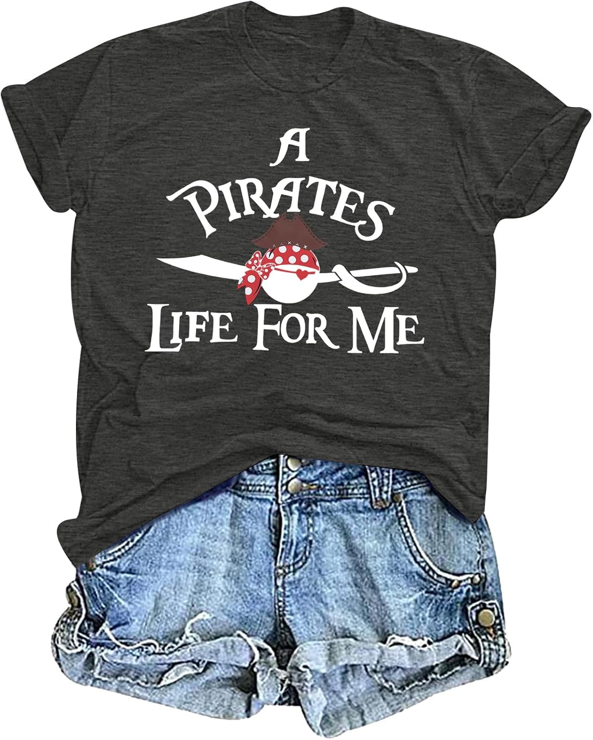 Cruise Shirts Pirate Costume Women a Pirate Life for Me Graphic Tee Family Cruise Shirt Causal Short Sleeve Tops