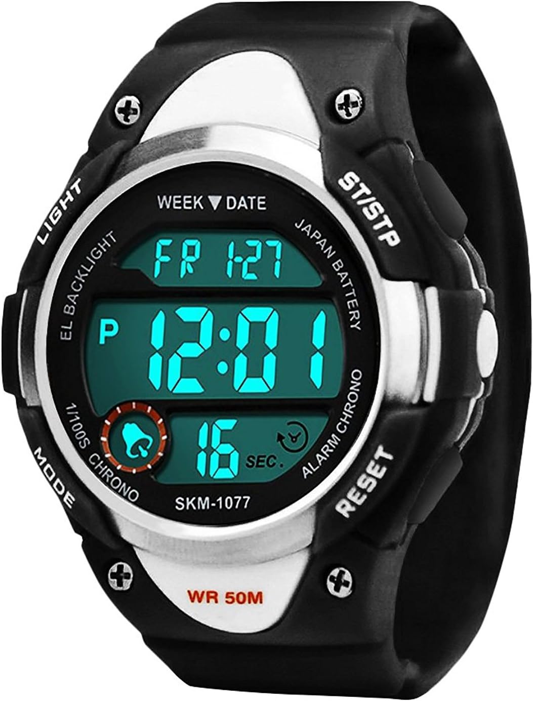 Kids Sports Digital Watches for Boys, 5 ATM Waterproof Outdoor Sport Watch with Alarm/LED Light/Date/Chronograph, Electronic Wrist Watches for Junior Teenagers Childrens