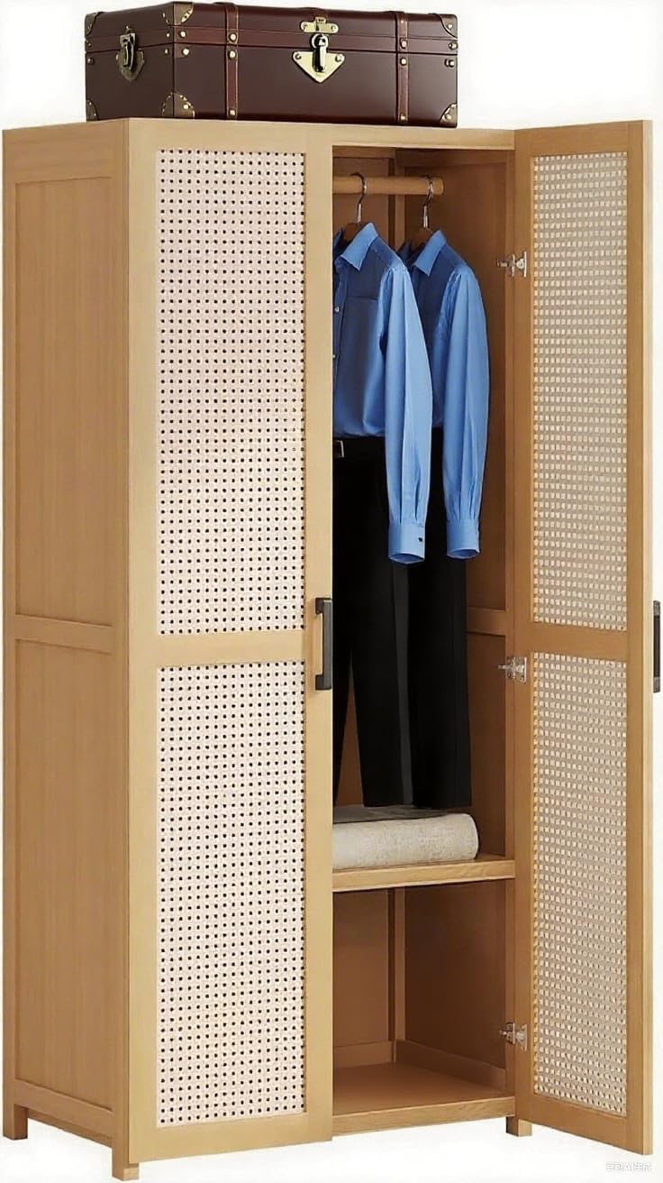 Amazon｜TUIYIDUO ワードローブ 扉付き クローゼット ハンガーラック