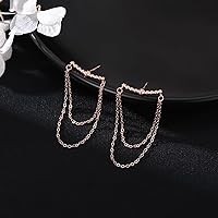 Vista 10 de SLUYNZ Aretes colgantes de plata de ley 925 para mujer, aretes colgantes de borla, bolas pequeñas