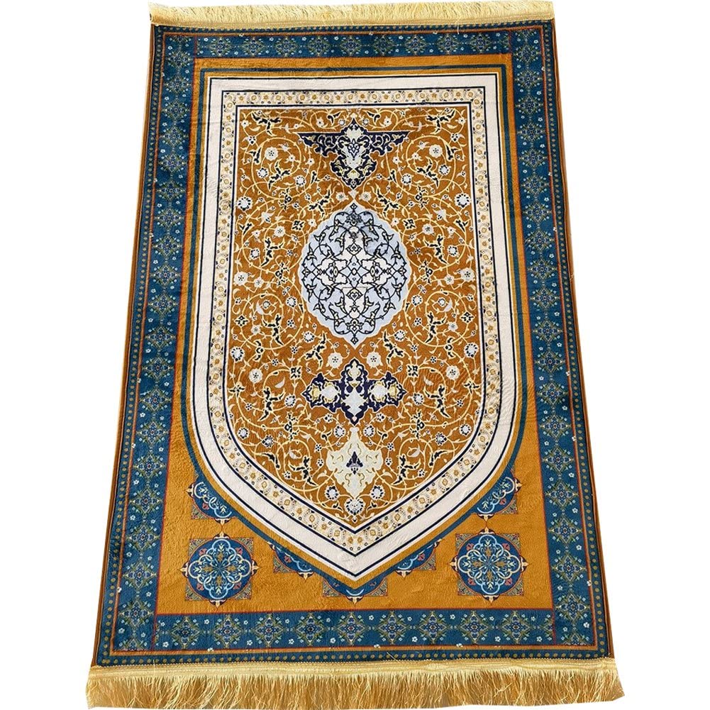 Tapis de prière musulman antidérapant en flanelle 70x130 cm culte Ramadan