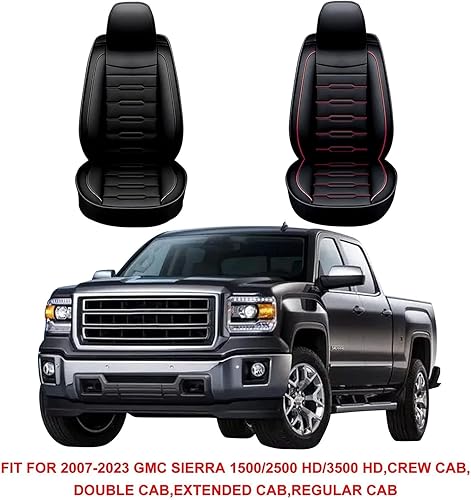Miniatura 6 de AOMSAZTO Fundas de asiento de automóvil de cuero, ajuste personalizado para camionetas GMC Sierra 1500 2500 HD 3500 HD 2013-2024 2025 2025 Crew Cab,