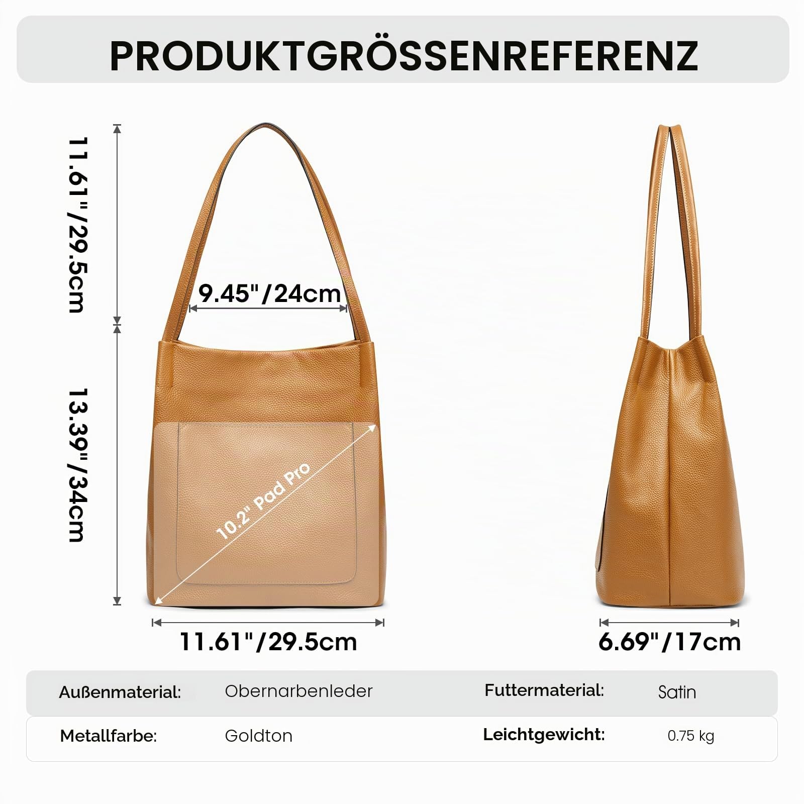 Kattee Schultertaschen aus Leder für Damen weiche Geldbörsen und Handtaschen mit Magnetischem Druckknopfverschluss Oben