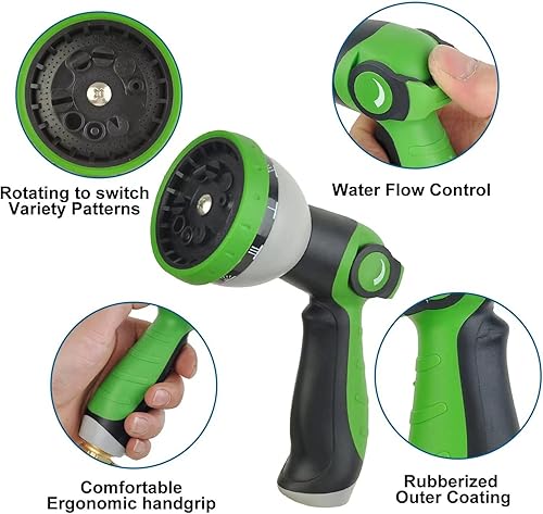 Miniatura 4 de Manguera de jardín de metal de 150 pies, manguera de agua duradera de acero inoxidable, flexible y ligera, resistente a torceduras y enredos. Con