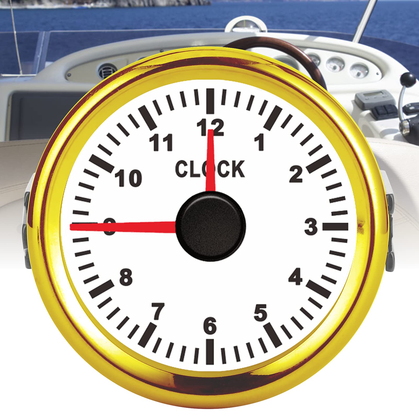 12v Auto Clock Car Clock 52mm Car Dashboard Clock Gauge - 12V/24V Red Backlight, White ...