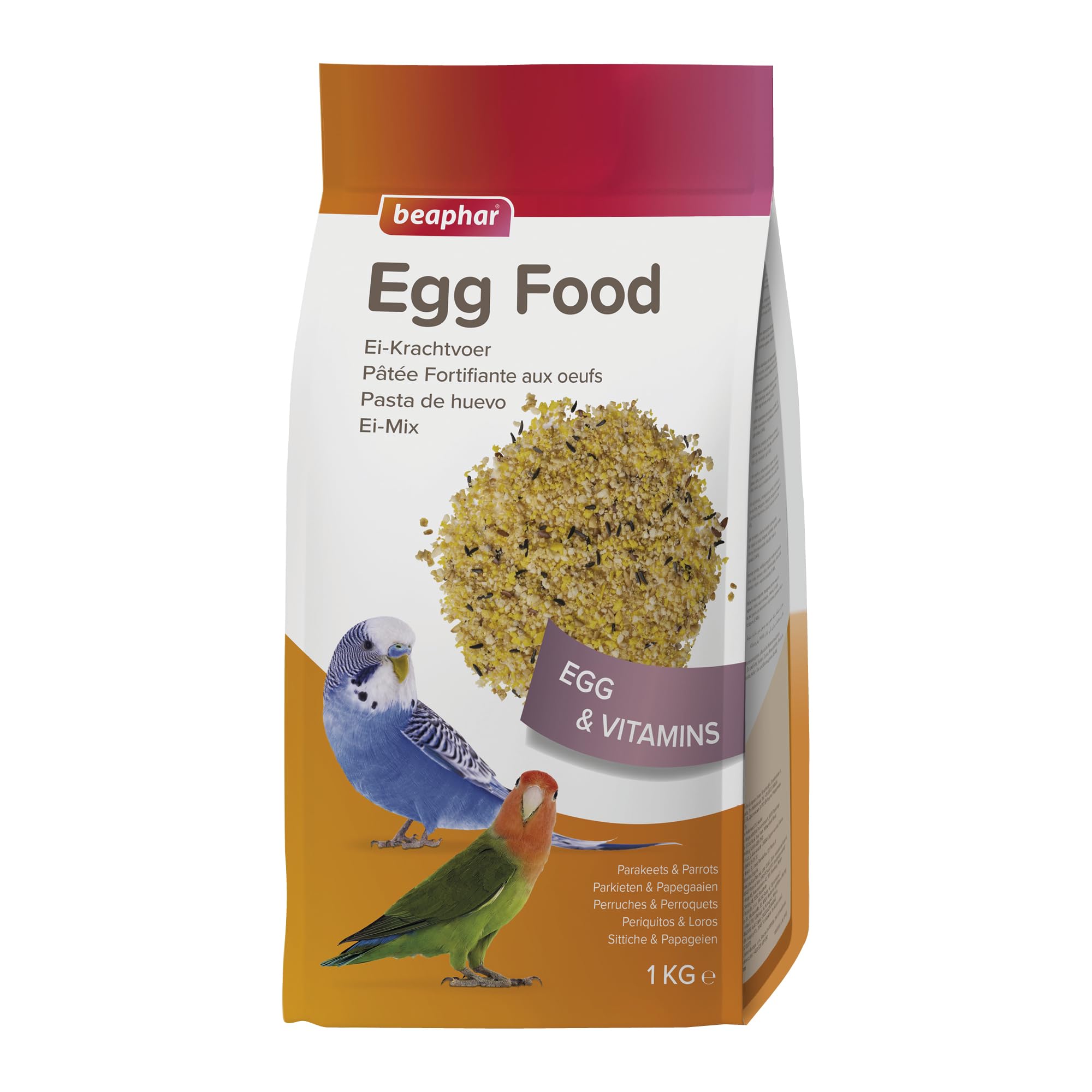Beaphar - Egg Food for Parakeets & Parrots - Daily Complementary Feed - High Protein To Support Growth & Development – Provides Additional Support During Breeding & Moulting Seasons - 1kg