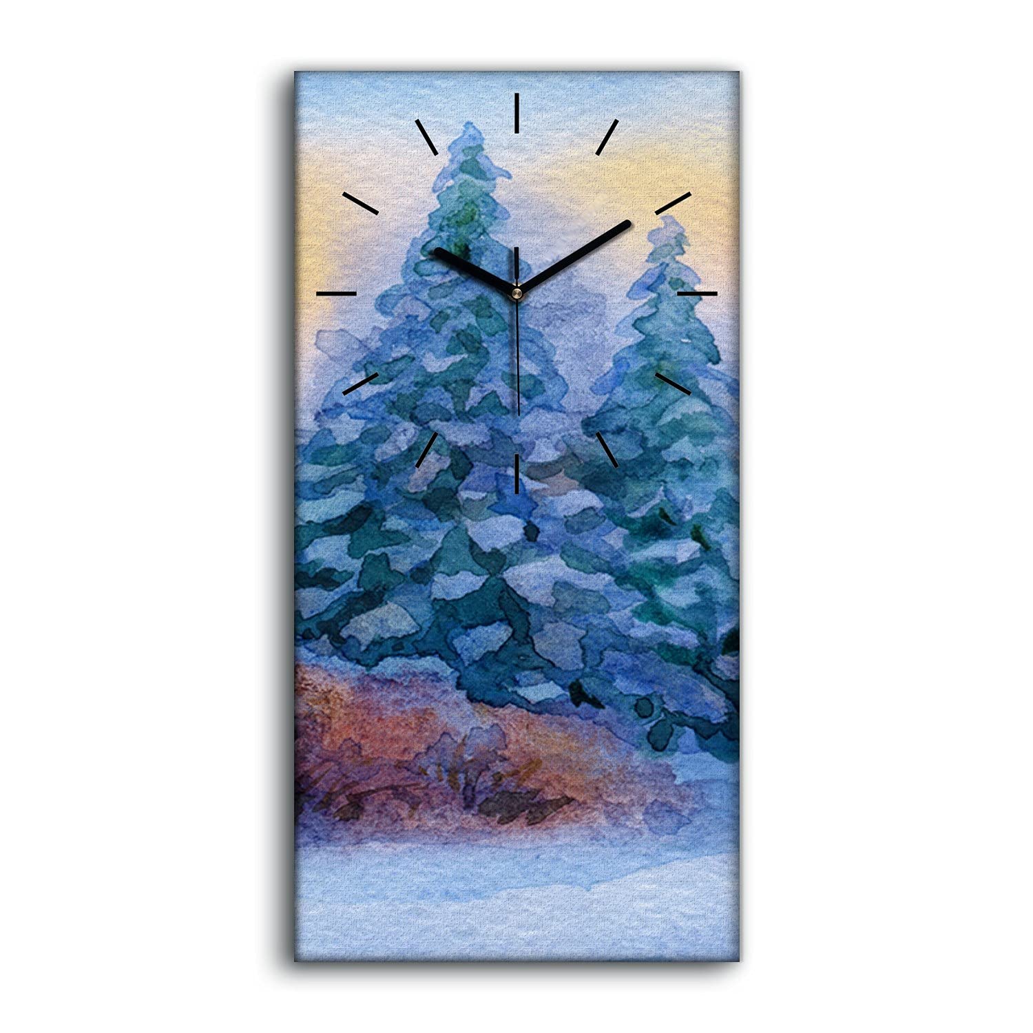 Ne pas tic tac en silence avec l'Horloge Murale Forêt de Neige 30x60cm
