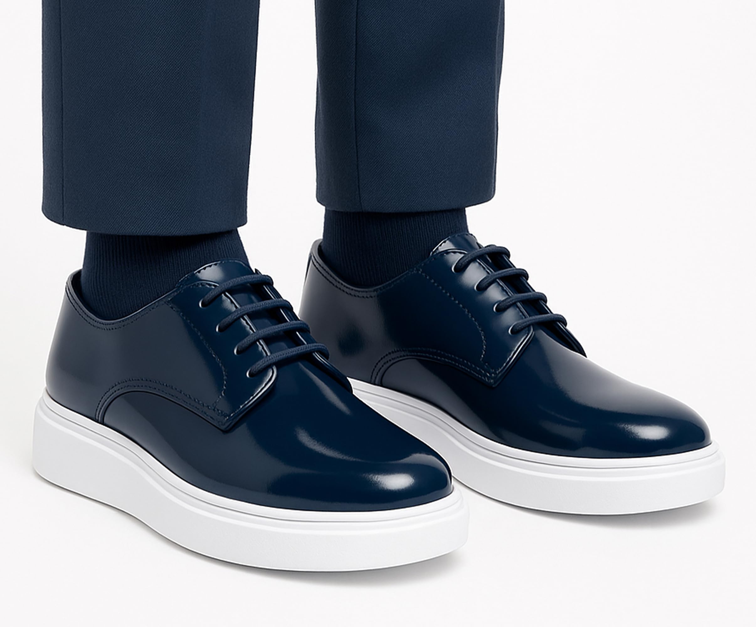 SIRRI garçons Chaussures Vernies Design Classique à Lacets pour Tenue décontractée Formelle