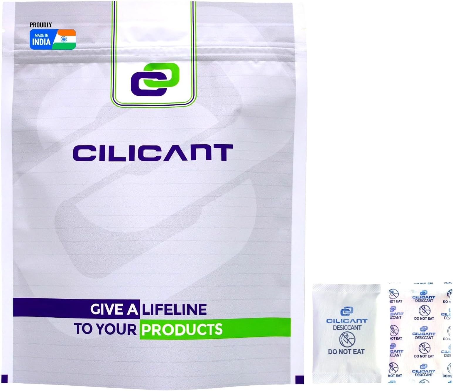 CILICAnt 5gm 50 pcs Silica Gel Moisture Absorber Desiccant, Mix of White & Orange Sachets | Prevents Moisture Damage of Shoes, Jewelry, Leather & Camera Bags, Kitchen Cabinets or Electronics