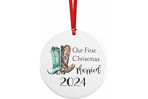Personalized Cowboy-Themed Mr. & Mrs. Christmas Ornament