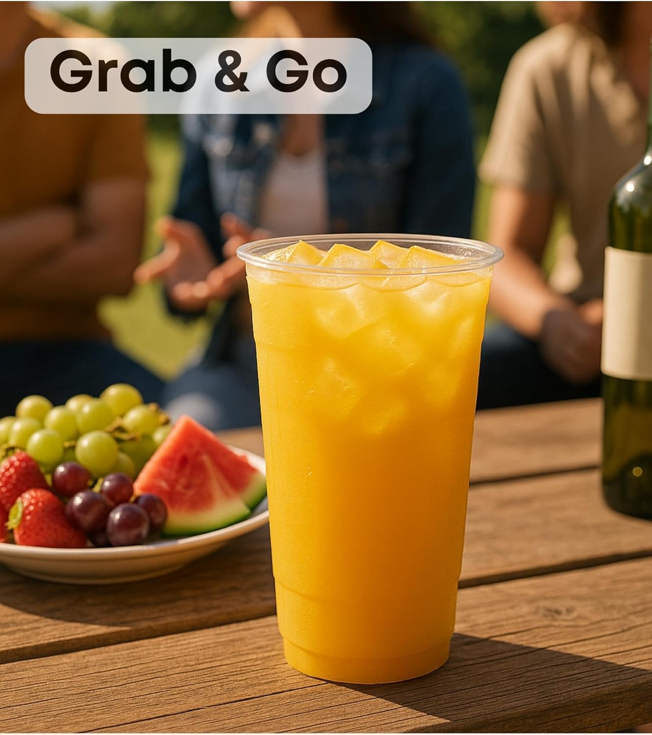 24 oz Clear Plastic Cups 100 Pack – Disposable Drinking Cups for Party, BPA-Free Cold Cups, Recyclable & Durable Plastic Party Cups Tumblers for Iced Coffee, Cocktails, Juice, Wine, Beer - Image 6