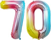Vista 275 de GOER Globos con el número 80 para decoraciones de fiesta de cumpleaños número 80, globos de helio de aluminio jumbo de 42 pulgadas para 80 Oro rosa