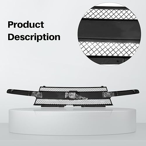 Miniatura 3 de JustDrivably Piezas de repuesto para parrilla delantera, malla gris con barra de moldeo central negra compatible con Chevrolet Trailblazer 2002-2005