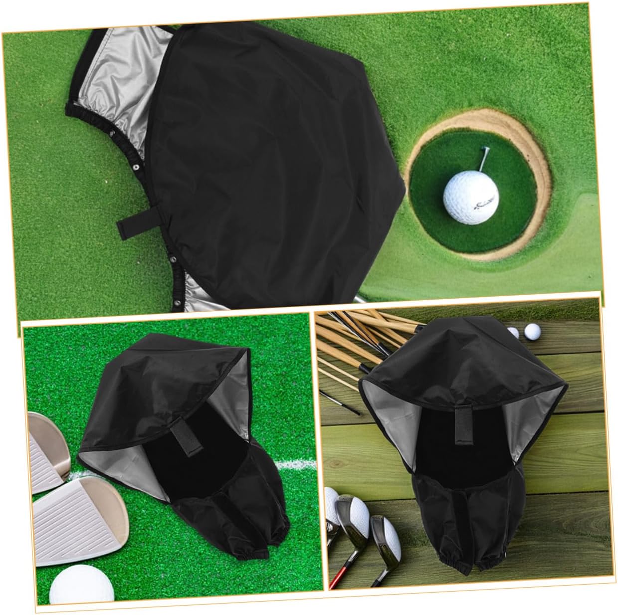4pcs Golf Bag Rain Hood Dustproof Oxford Cloth Cover for Travel and Push Carts Lightweight Portable Protection for Men and Women Golfers
