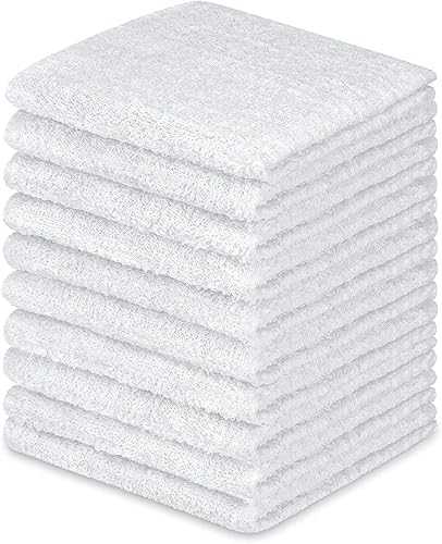 Miniatura 10 de Paquete de 10 paños de rizo de 12 x 12 pulgadas, suaves y absorbentes, perfectos para baño, cara, manos, cocina, spa, hotel, gimnasio y uso