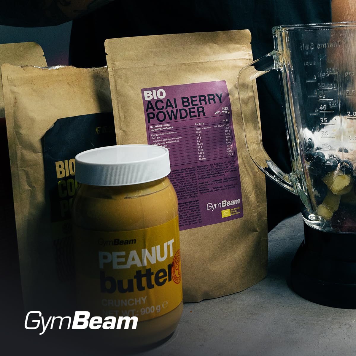 GymBeam Polvere di Acai BIO 100 g, Estratto di Bacche di Acai Biologiche, Ricca di Omega 3, 6 e 9, Senza Glutine, Senza Lattosio e OGM, Adatta a Vegetariani e Vegani