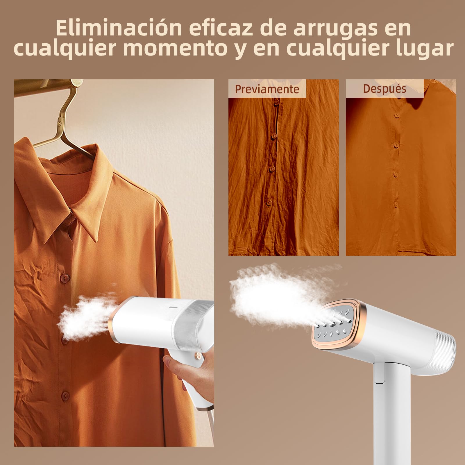 Synrroe Plancha Vertical Vapor, Plancha Vertical Portátil 1000W 150ML, Vaporizador de Ropa, Vaporizador Adecuado para Todos los Tejidos para, Hogar, Viajes, Hogar y Oficina