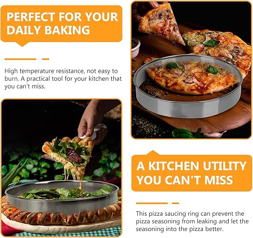 Miniatura 4 de Anillo de salsa de pizza de acero inoxidable, cortador redondo de 7 pulgadas para hacer donas y pasteles caseros