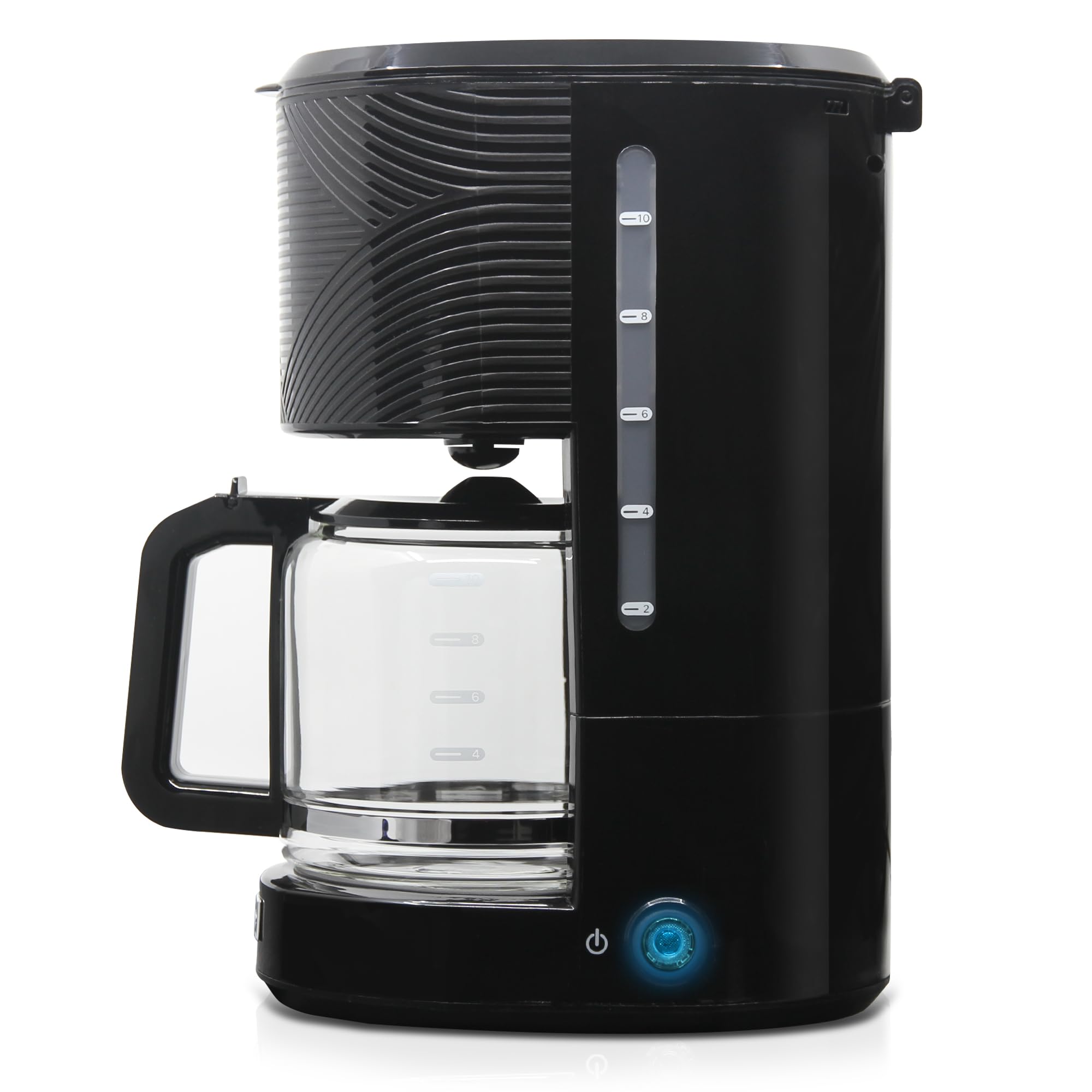 briebe Elegance Set Cafetera Goteo 10 Tazas + Espumador de Leche Eléctrico, Máquina de Café Filtro 1,25L, Milk Frother 4 en 1 Espuma Fría/Caliente, Libre de BPA, Negro