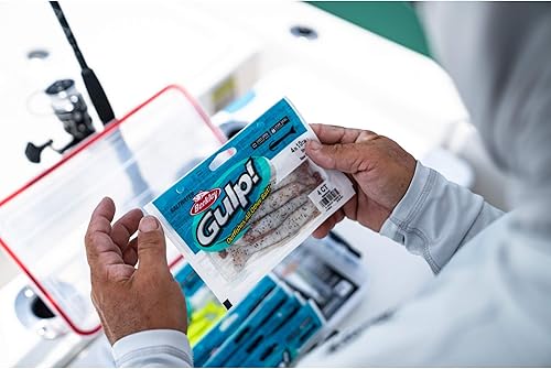 Miniatura 5 de Berkley Gulp! Shrimp Saltwater Fishing Soft Bait Camarones Naturales,Púrpura cajún/Chartreuse,Chartreuse,New Penny,New Penny Fleck,New