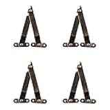 Adyoney 4 Pcs Medium Antique Brass Lid Folding Support Hinges - Functional and Stylish Lid Stay Hinges for Wooden Boxes, Jewelry Cases, and Chests