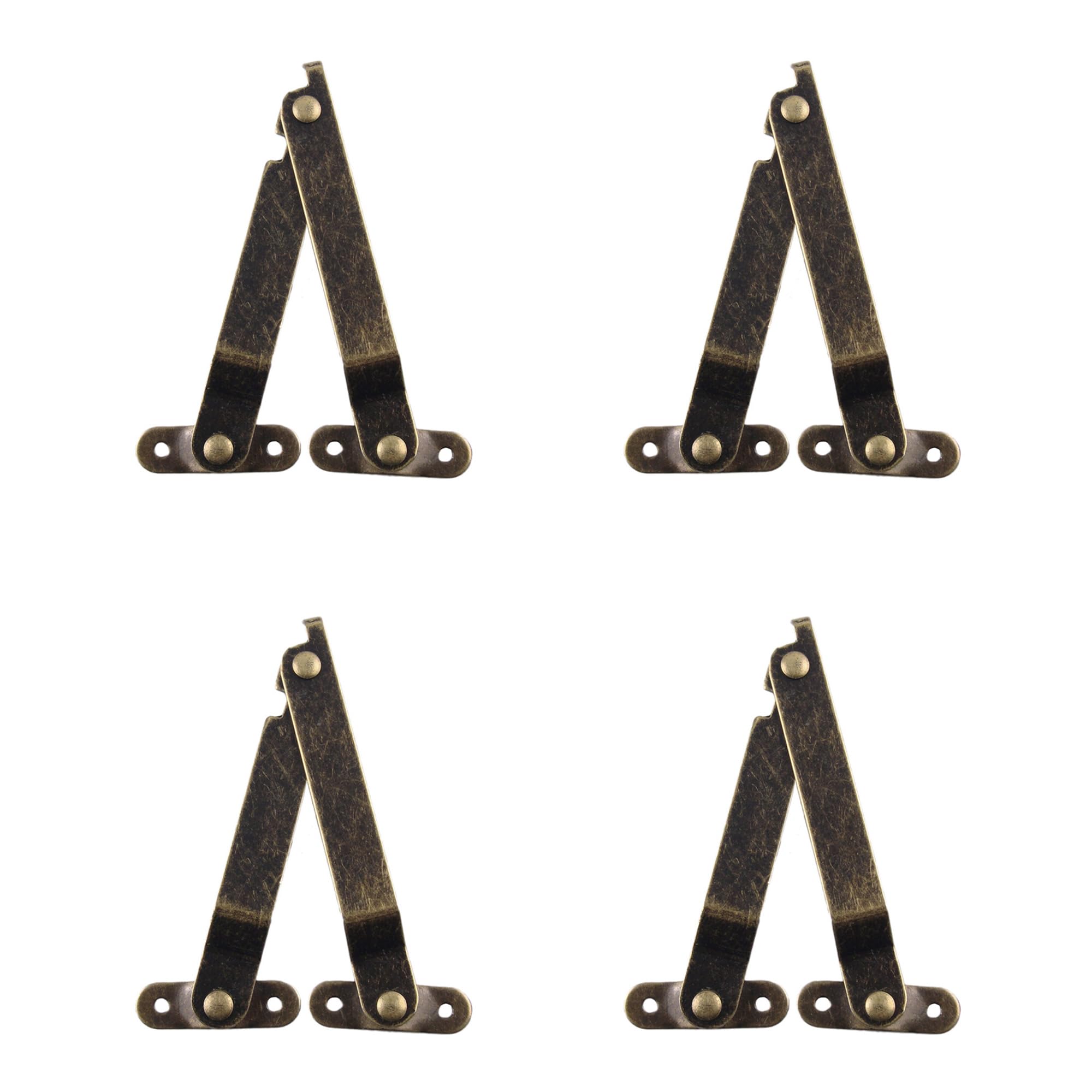 Antique Brass Hinges - Vintage Lid Support -1