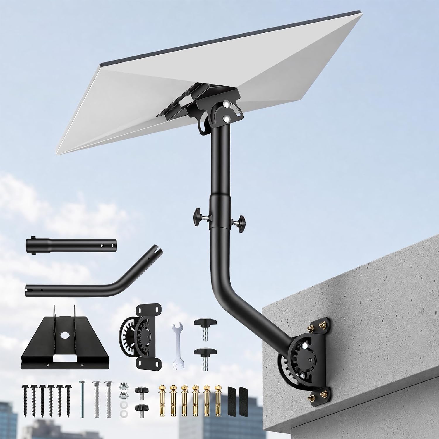 Gen 3 Mount for Starlink,Starlink Gen 3 Mount Adapter,Adjustable Starlink Mounting Kit for Stone/Wooden Wall,Extreme Wind & Weather Resistant