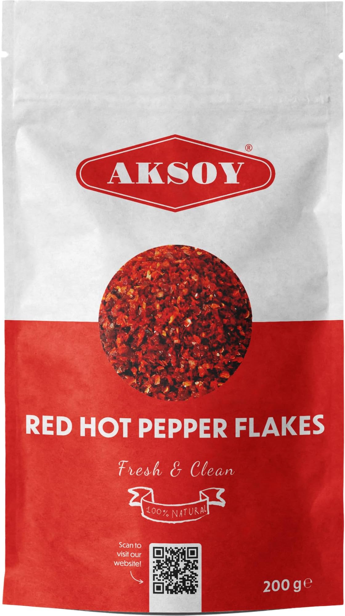 Aksoy Premium Quality Turkish Hot Red Pepper Flakes 200GR | Flakes Size 3-4mm | Rich in Flavor & Heat | Perfect for Cooking, Seasoning & Spicing Up Dishes (Packaging may vary)