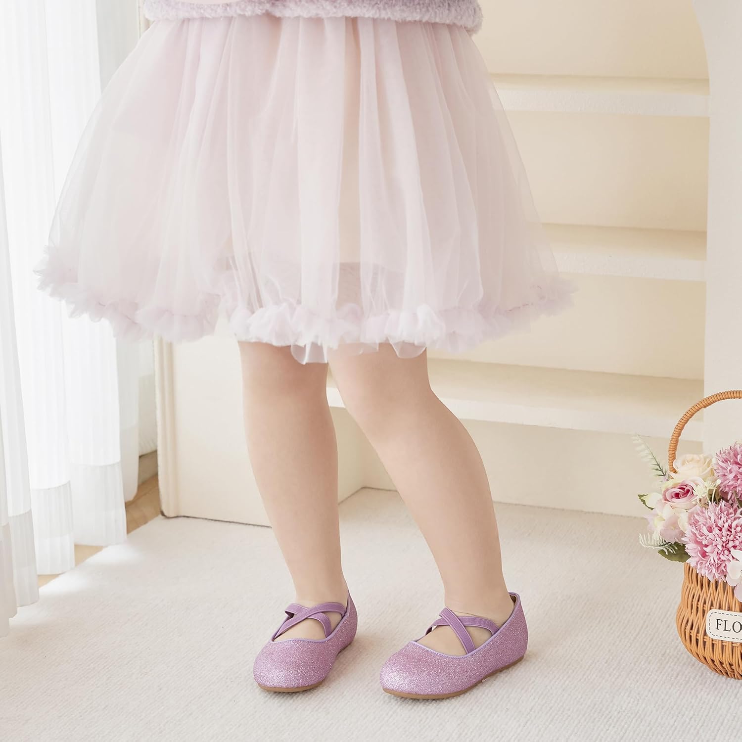 Otter MOMO Toddler Little Girls Princess Shoes Mary Jane Ballerina Flats Flower Girl Dress Shoes - Image 4