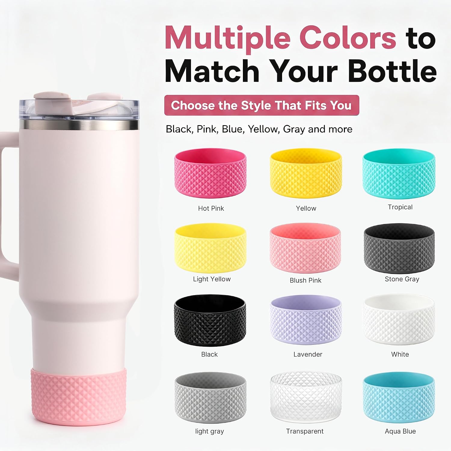 Silicone Boot Base Cover for Stanley 20-40oz & Hydro Flask 12-24oz image 2