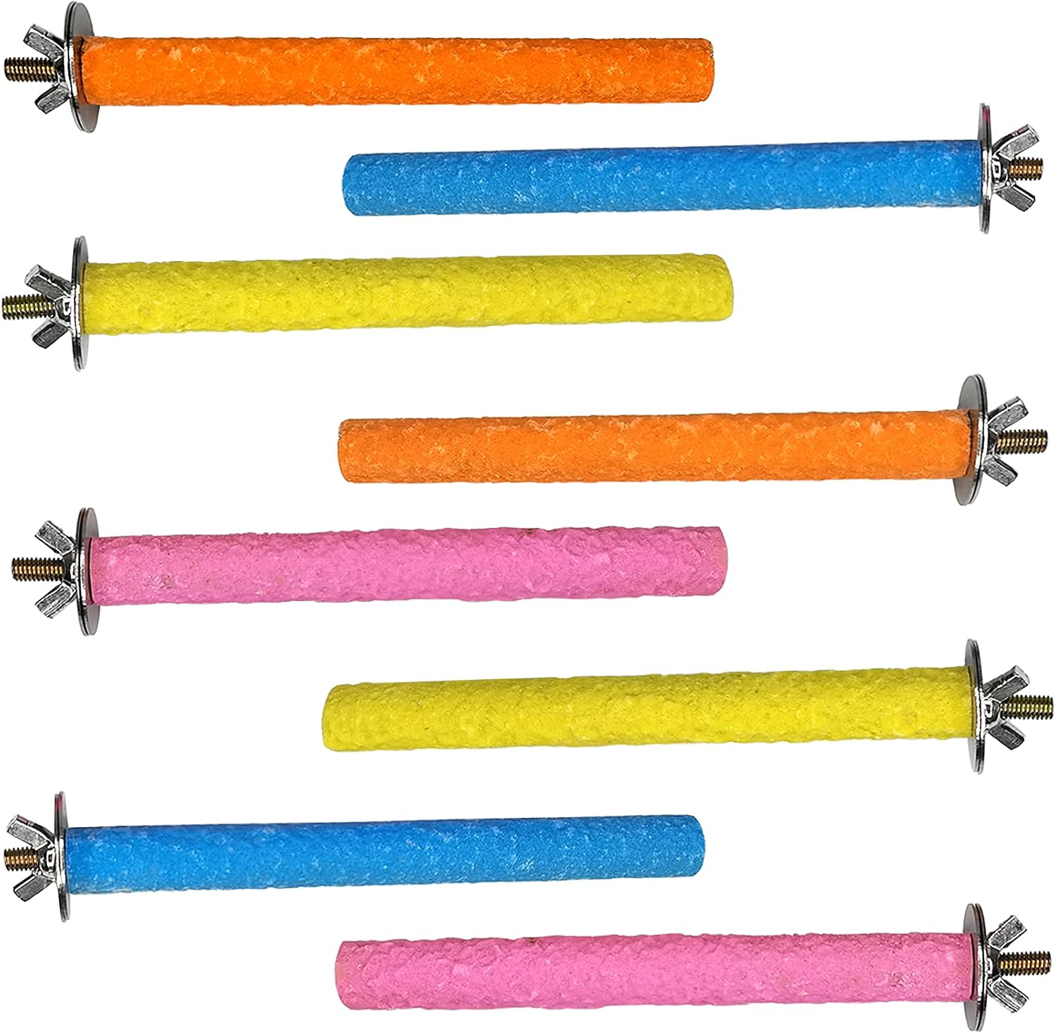 Hamiledyi Parrot Cage Perches Stand Pole,Bird Stand Sand Perch Toy Parakeet Paw Grinding Stick and Beak Colorful Cage Accessories for…