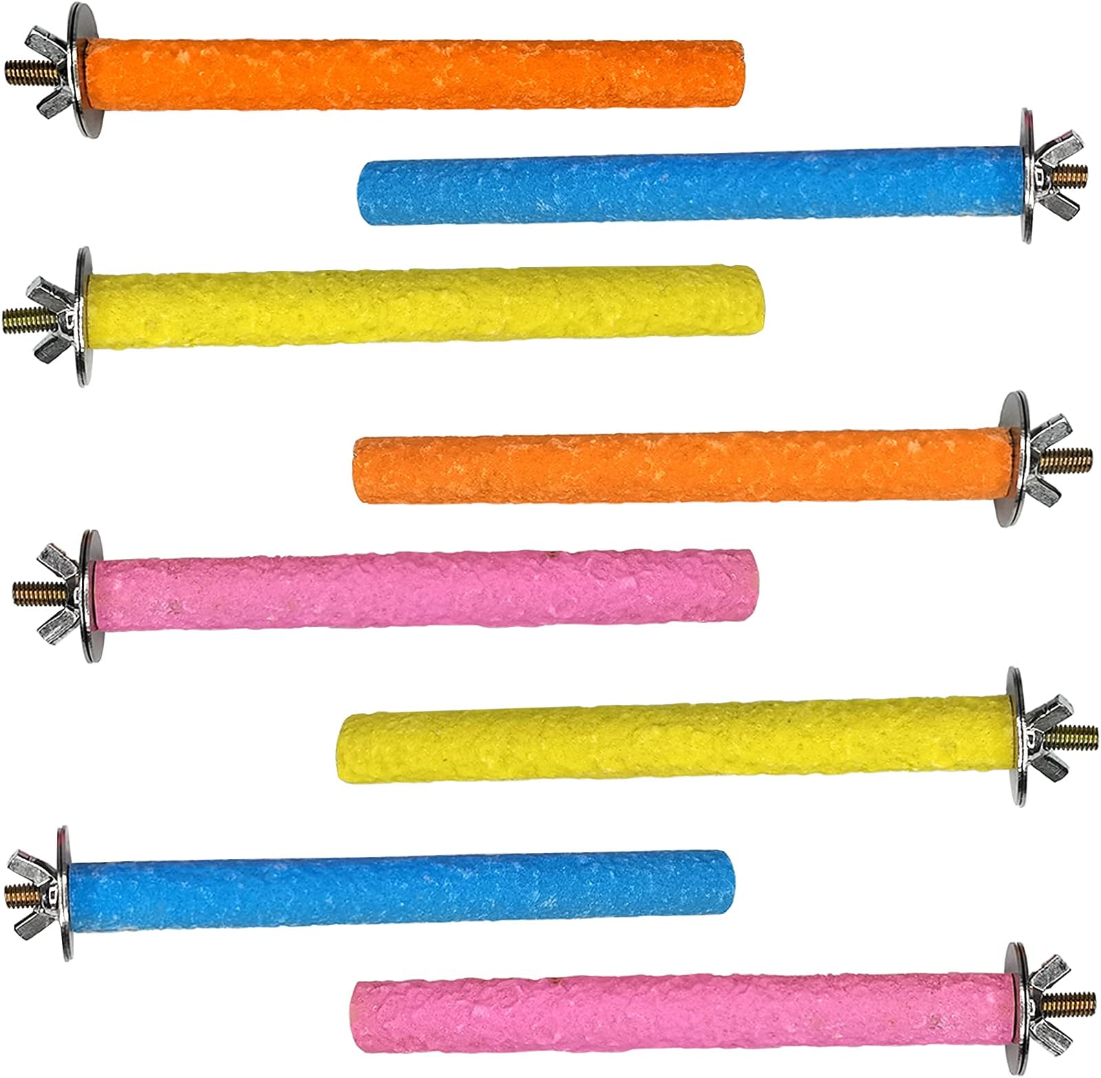 Hamiledyi Bird Perches for Cage Grinding Sand Bird Perches 8pcs Claw Trim Cage Perches Stand for Starlings, Parakeets Lovebirds Canaries Green Cheeked Conures (0.78 in Diameter)