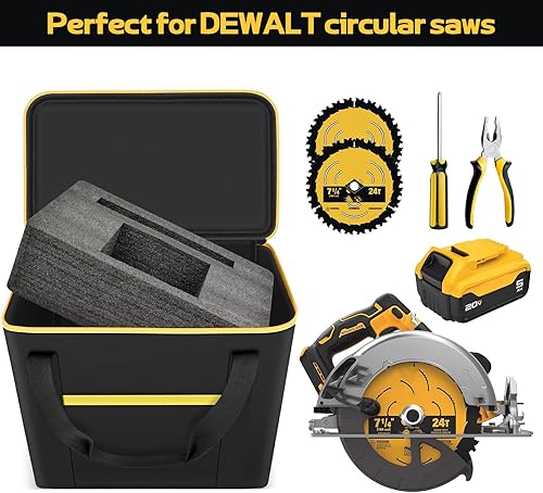 Miniatura 2 de Bolsa de herramientas universal para DEWALT 20V MAX 7-1/4 pulgadas DCS573/DCS570B, para Skil 5080-01 13-Amp 7-1/4" hoja de sierra circular y batería