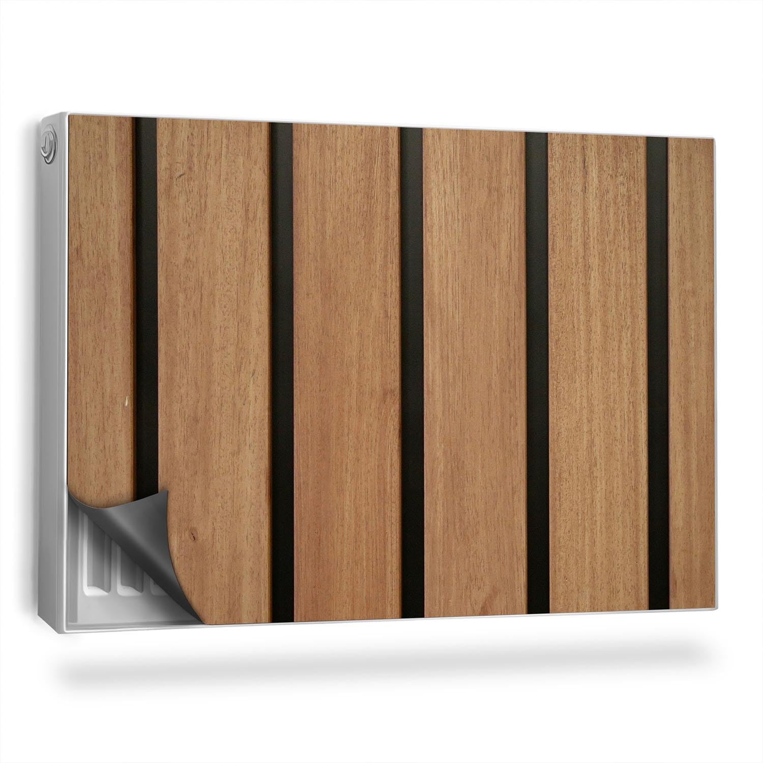 Couverture Magnétique de Radiateur 90x60 cm habillage bois vertical pour salon chaleureux