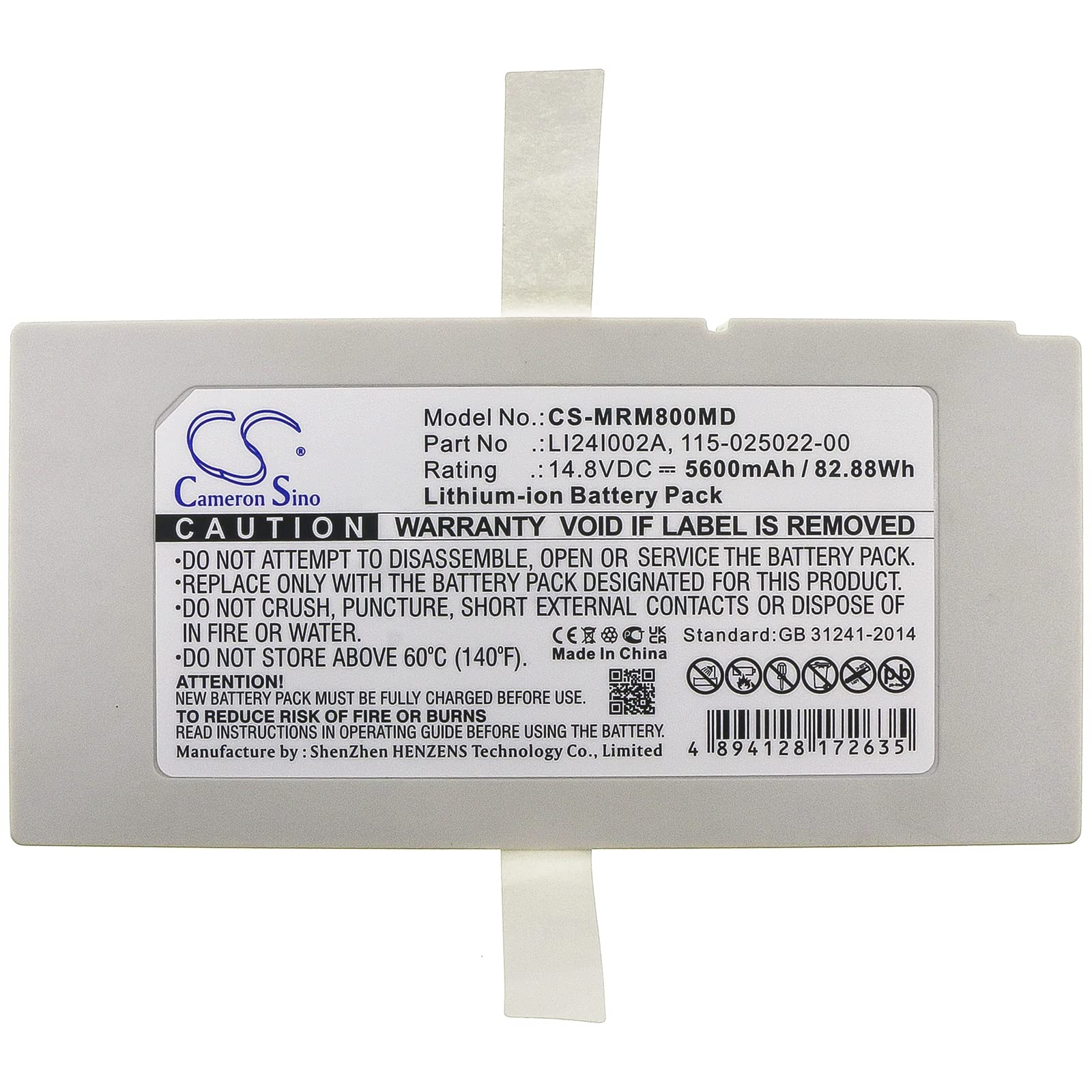 TECHTEK Batteria 5600mAh compatibile con [Mindray] Consona N9, M8, M9, ME7, TE5, TE7, Ultrasound machine M9, Z70 sostituisce 115-025022-00, LI24I002A