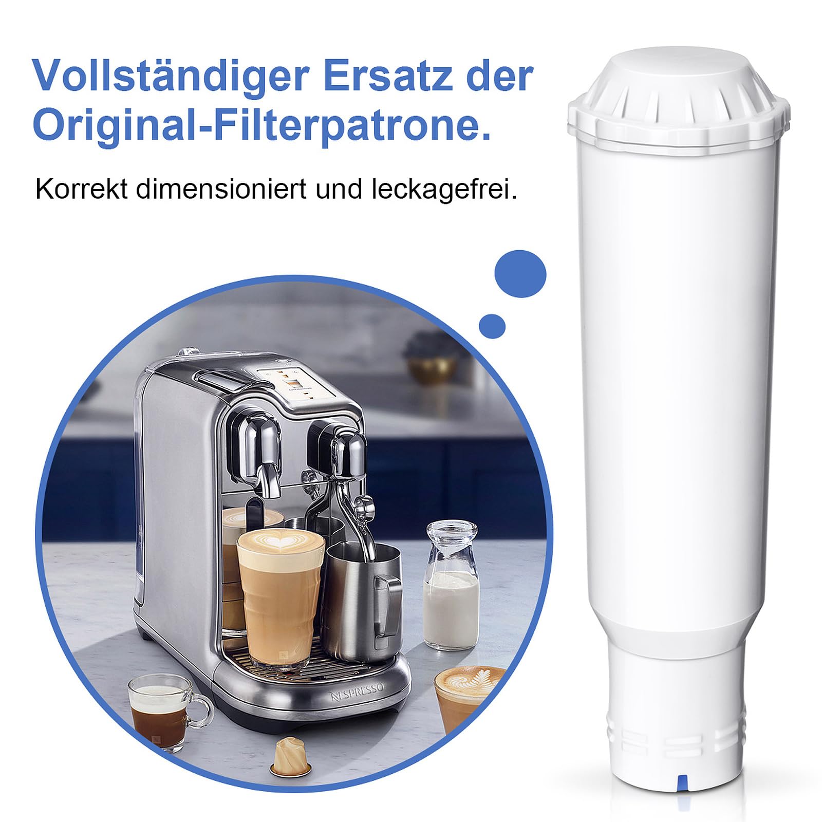 Ersatz Wasserfilter für Kaffeemaschinen – Filterpatrone passend für Melitta Pro Aqua, Nivona Filtereinsatz, Krups F088 Filterkartusche, kompatibel mit Melitta Caffeo Solo