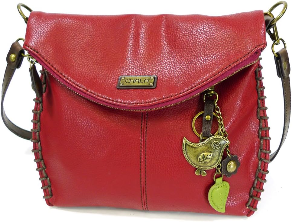 Chala Charming Crossbody Bag Shoulder Handbag With Flap Top and Zipper -Pewter