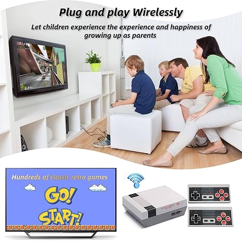 Miniatura 5 de Classic Mini Retro Game Console with Built-in 620 Video Games and 2 Classic Wireless Controllers,AV Output Game System for Kids and Adults Ideal