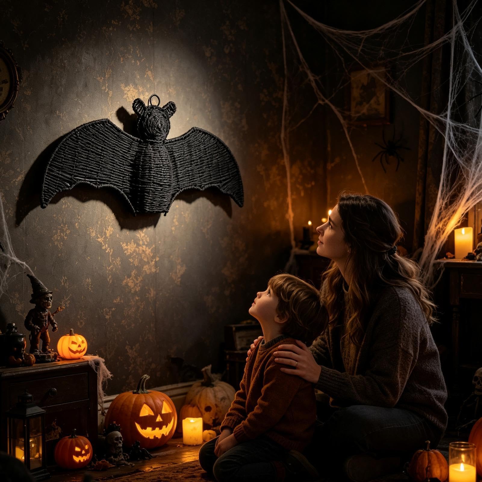 Halloween nietoperze na ścianę straszne nietoperze Halloween wiszące nietoperze