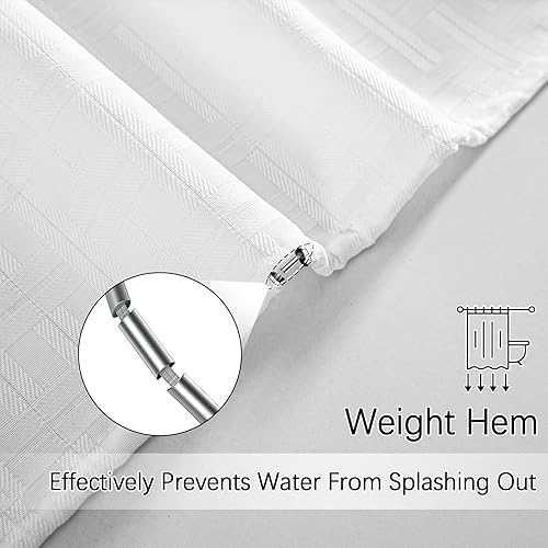 Miniatura 6 de Cortina de ducha impermeable de 60 pulgadas, cortina de ducha resistente para baño, lavable a máquina, 230GSM, cortinas de ducha modernas con 10