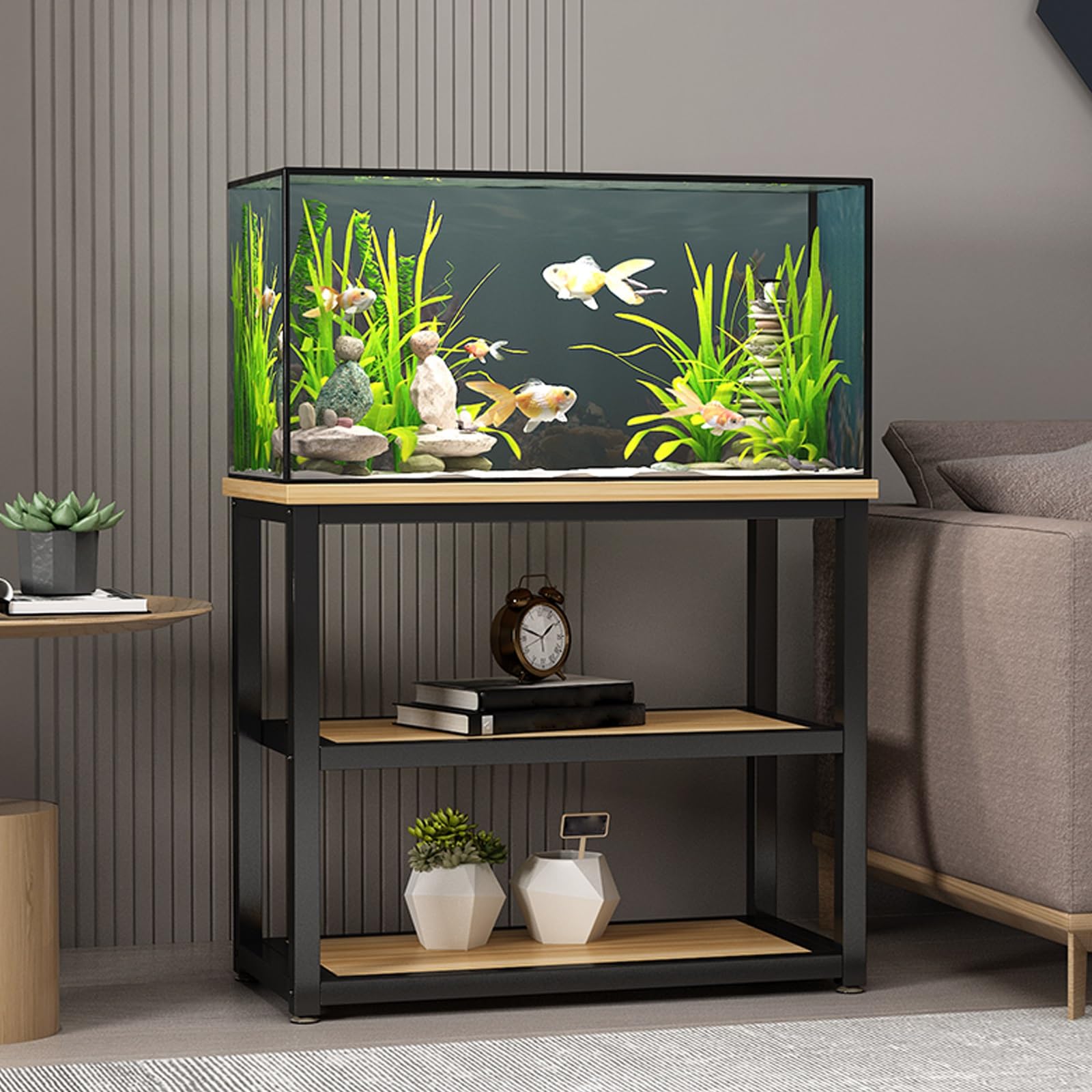 Étagère robuste pour reptiles et aquariums grand meuble jaune de salon 60 x 45 cm
